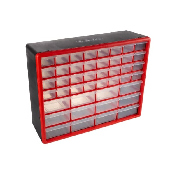 Fleming Supply 44 Drawer Storage Plastic Organizer with 12 Large and 32 Small Compartments for Desktop /Wall Mount 599134CKD - main